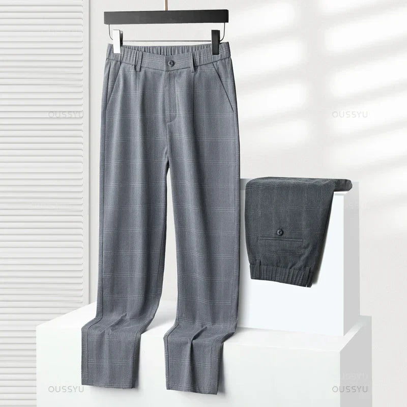 Pantalon en stretch à carreaux 