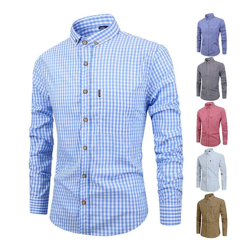Chemise en coton à carreaux élégante 
