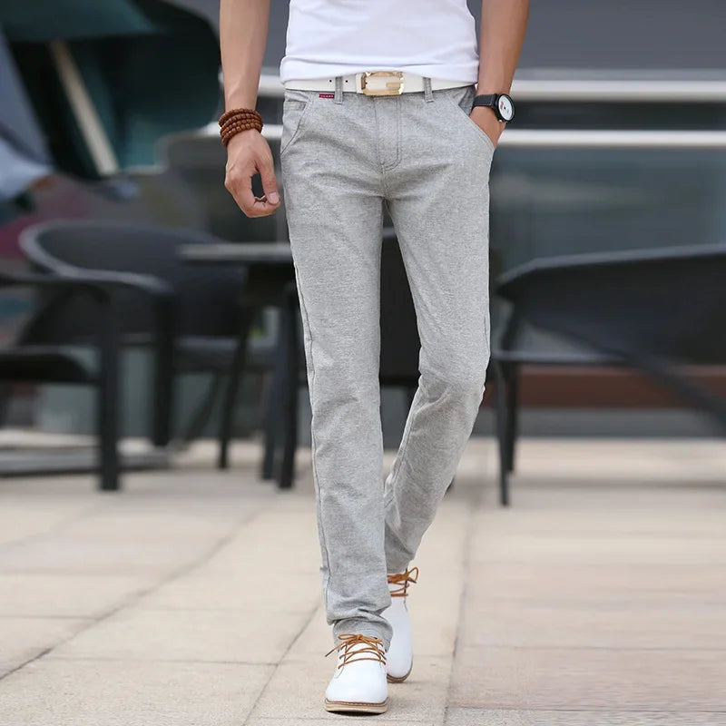 Pantalon en lin coupe slim 
