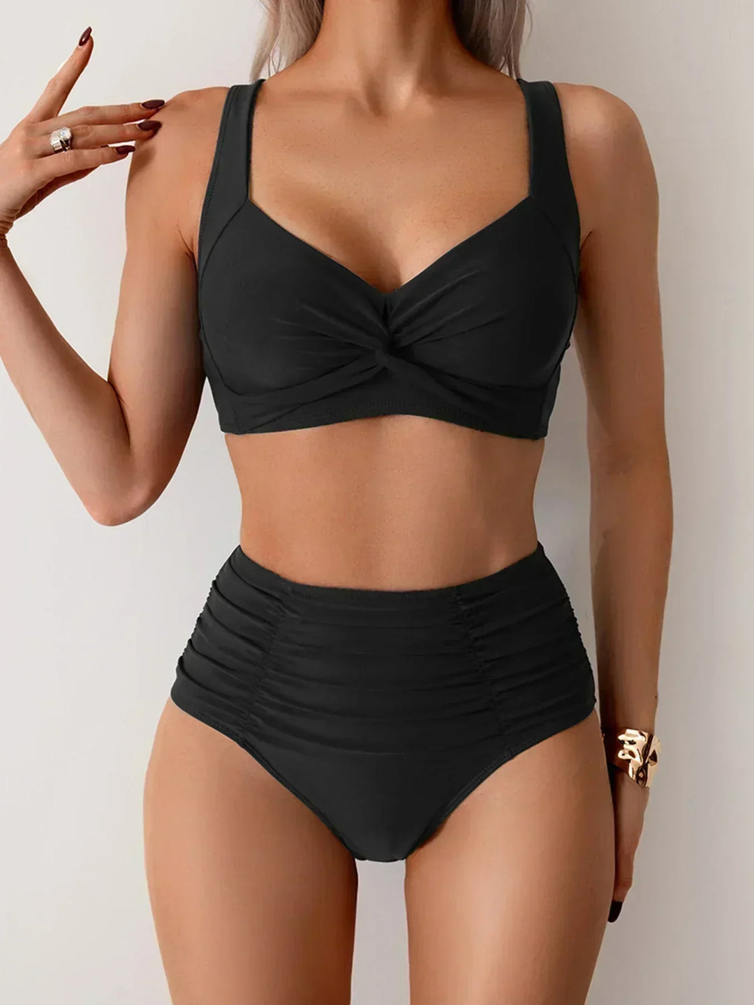 Salène™ | Bandeau Bikini avec Tissu Froncé 