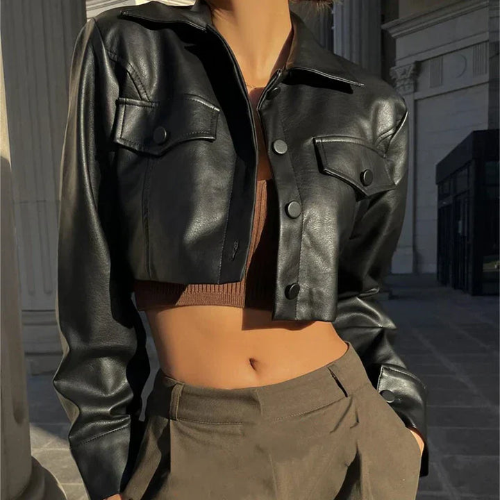 Francesca™ | Chic Faux Leather Jacket