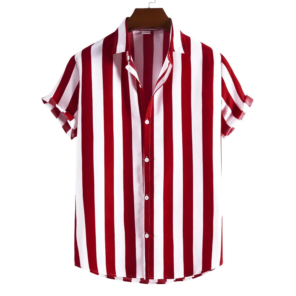 Chemise d'été à manches courtes rayée 