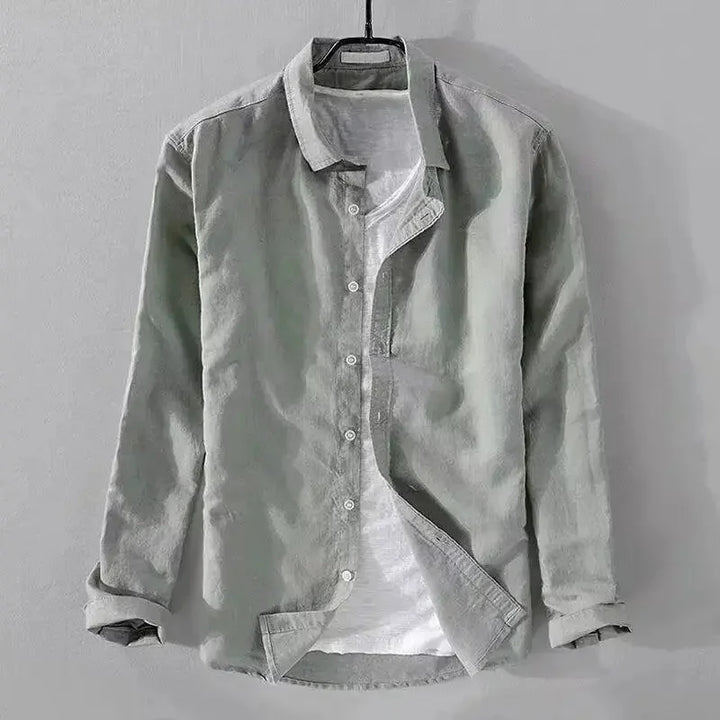 Chemise décontractée en coton et lin 