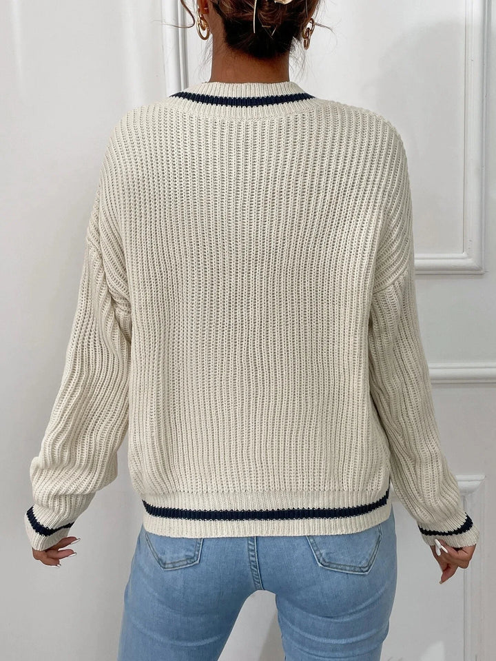Marina | Pull en maille gaufrée rayé 