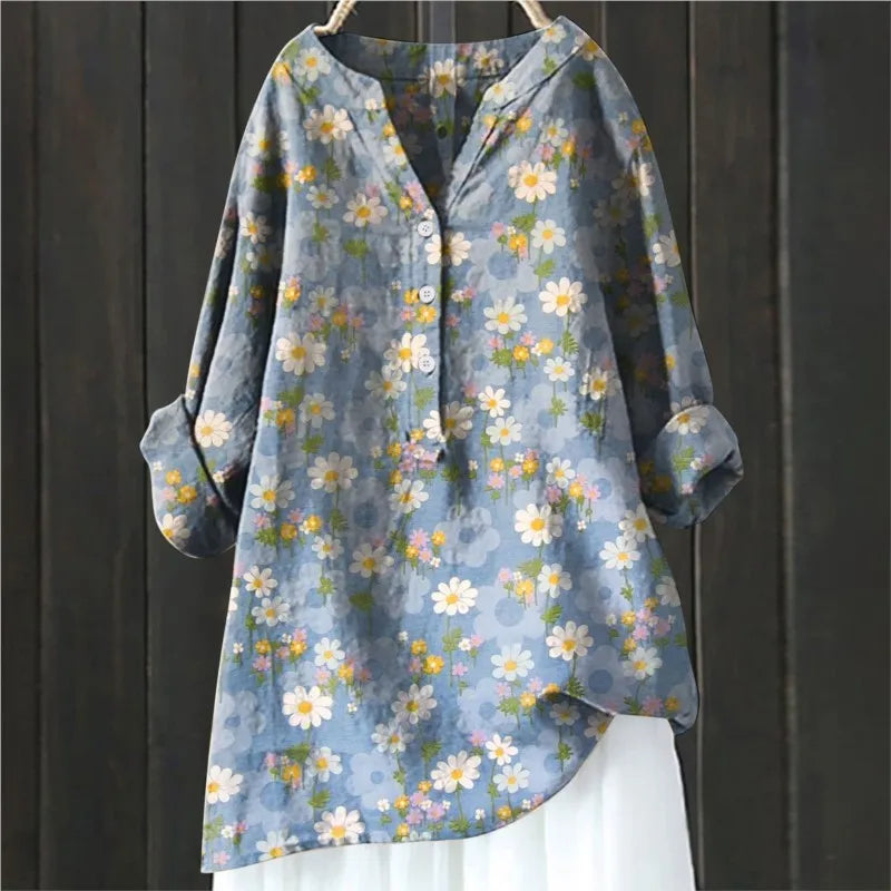 Daniela - Blouse Élégante à Motifs Floraux 