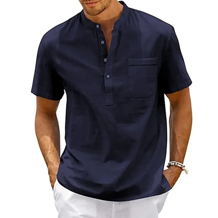 Chemise élégante en coton et lin 