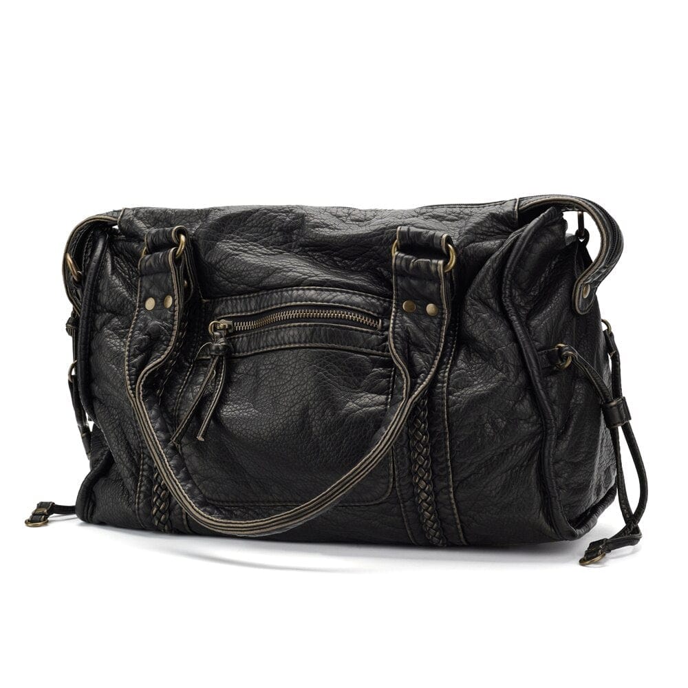 Rafael™ | Stylish Vintage Black Leather Handbag
