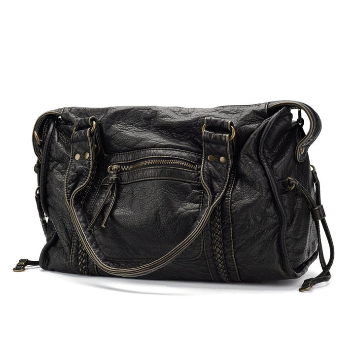 Rafael™ | Stylish Vintage Black Leather Handbag