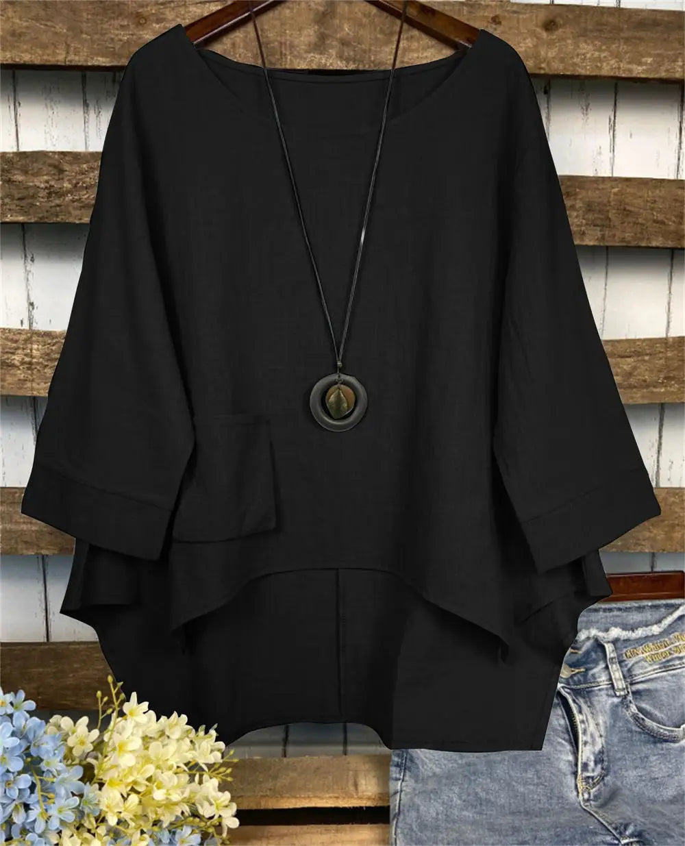 Liana - Blouse Asymétrique Décontractée 