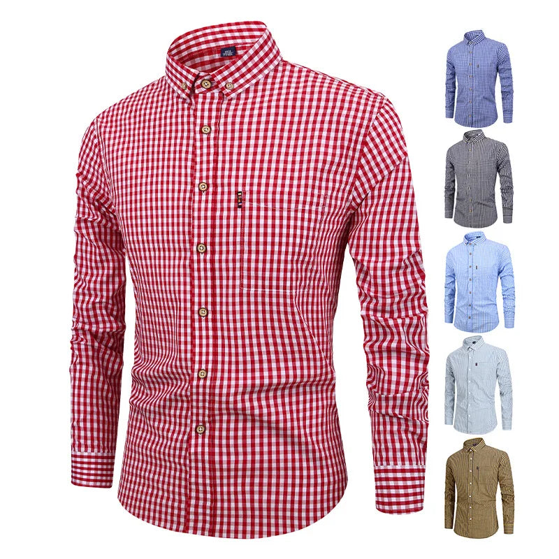 Chemise en coton à carreaux élégante 