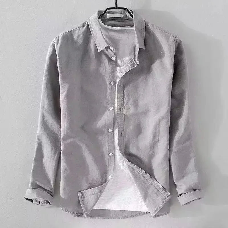 Chemise décontractée en coton et lin 