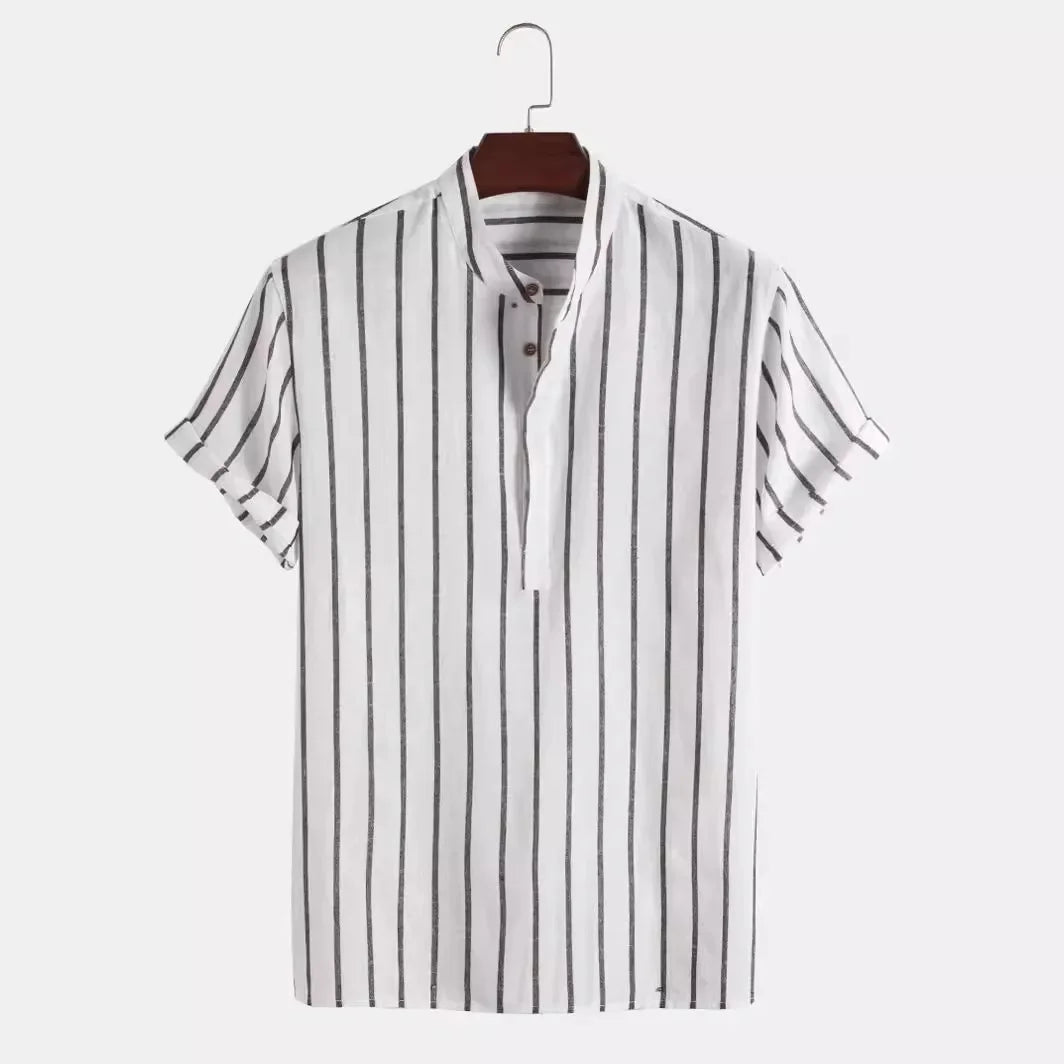 Chemise rayée élégante à manches courtes 