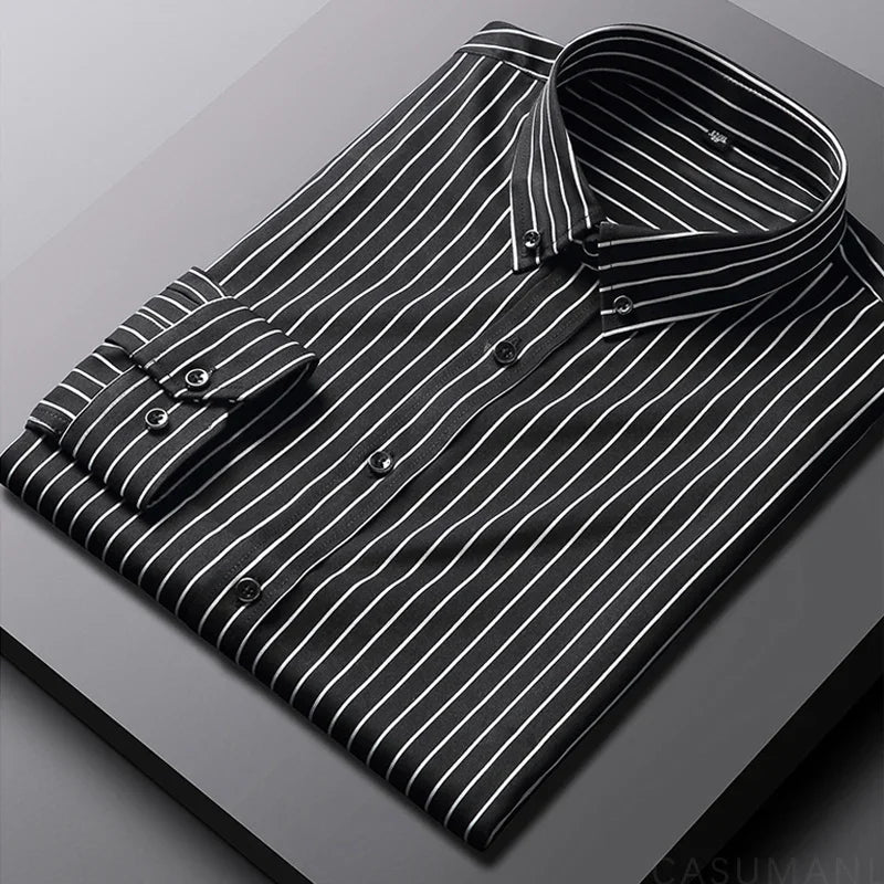 Givalli - Chemise décontractée rayée pour homme 