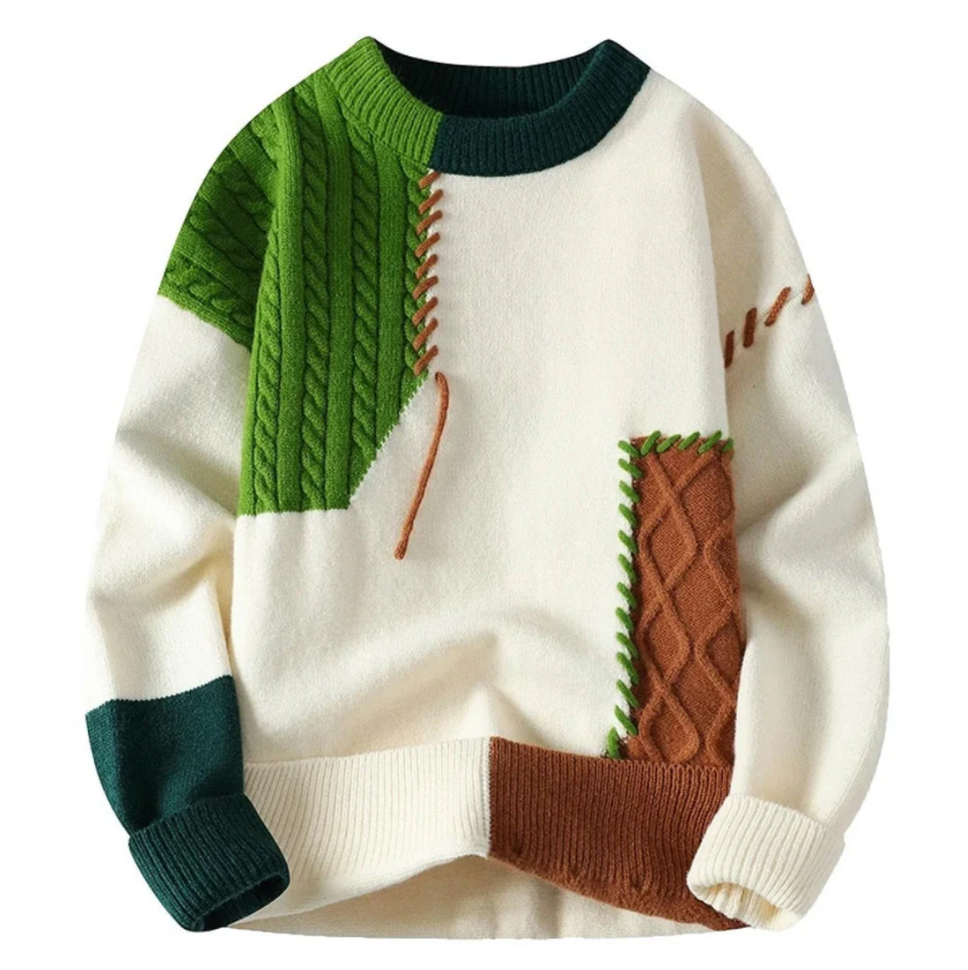 Bruno - Pull Confortable Patchwork 