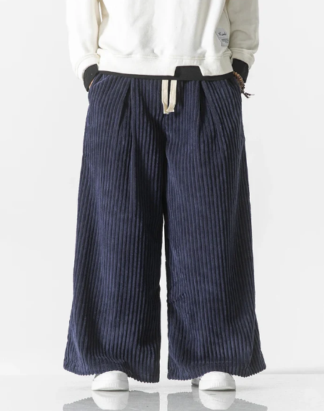 Pantalon en velours côtelé rétro surdimensionné 