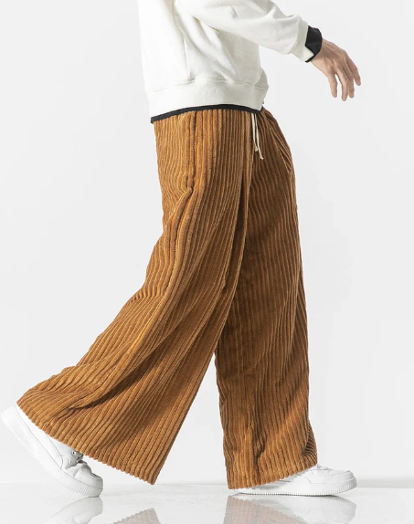Pantalon en velours côtelé rétro surdimensionné 