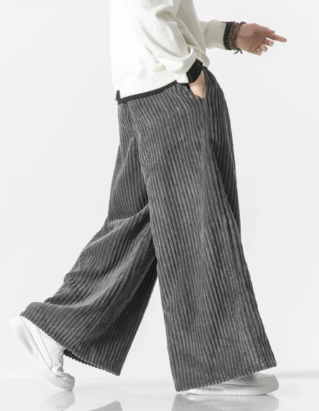 Pantalon en velours côtelé rétro surdimensionné 