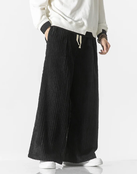 Pantalon en velours côtelé rétro surdimensionné 