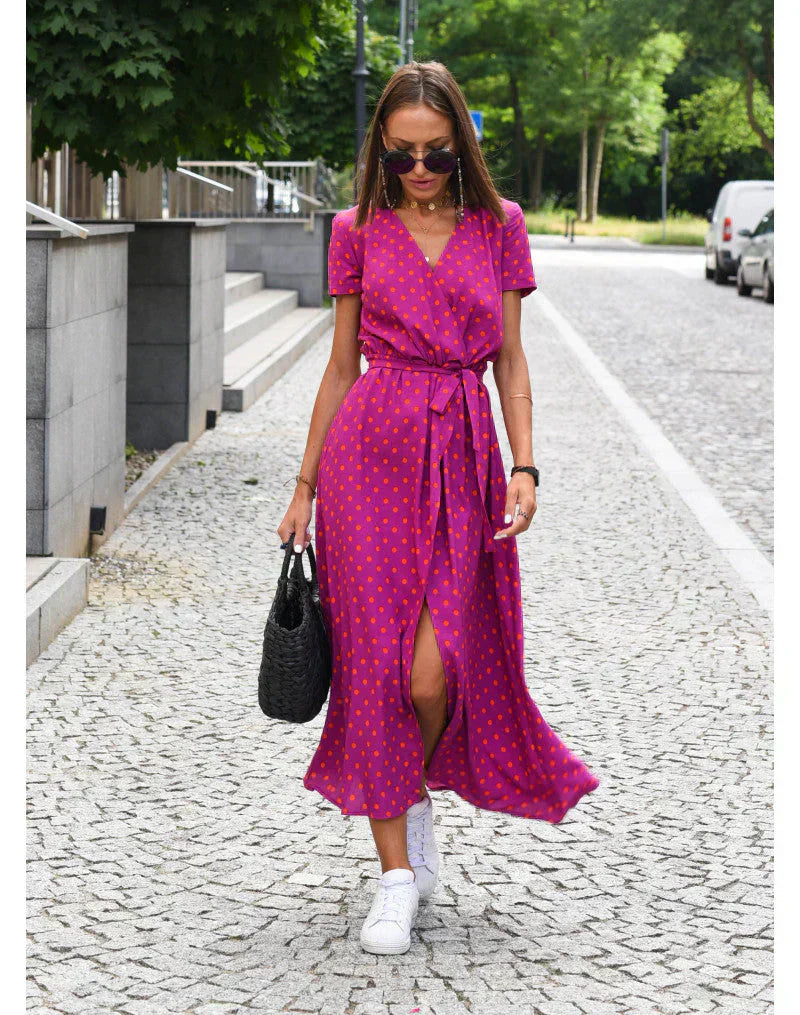 Suzanne - Robe élégante à col en V 