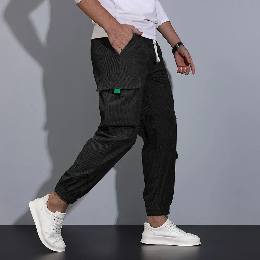 Pantalon cargo en velours côtelé 