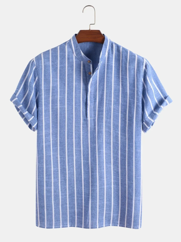 Chemise rayée élégante à manches courtes 