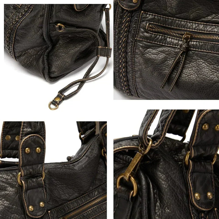 Rafael™ | Stylish Vintage Black Leather Handbag
