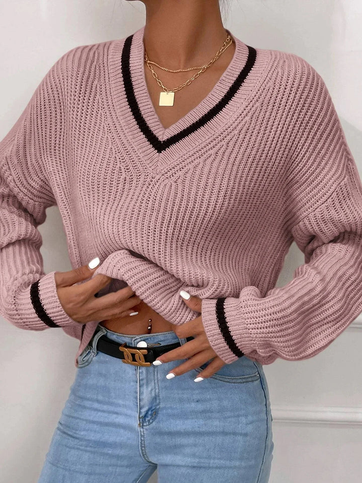 Marina | Pull en maille gaufrée rayé 