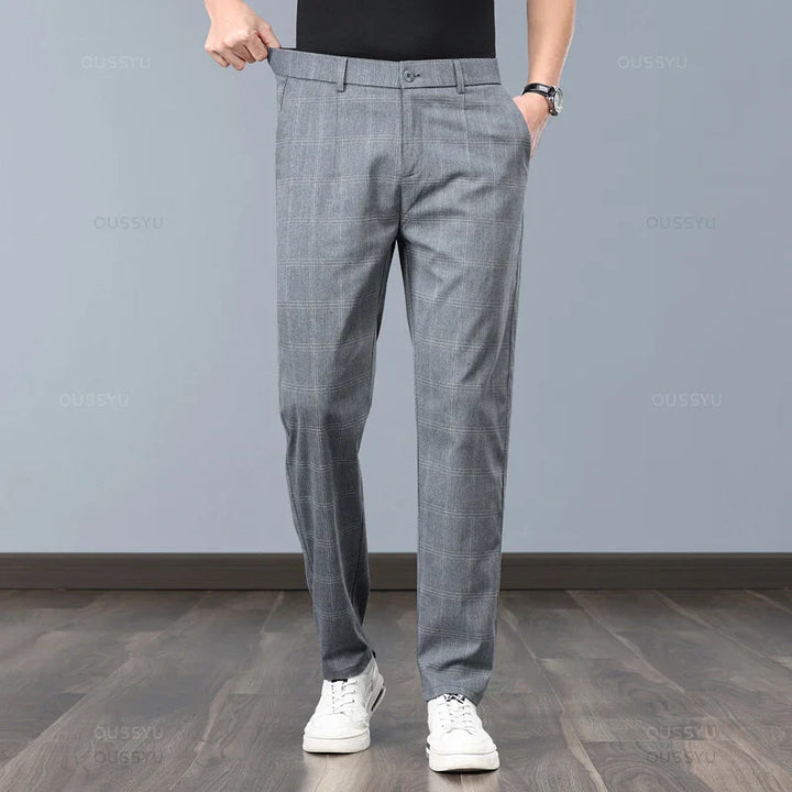Pantalon en stretch à carreaux 