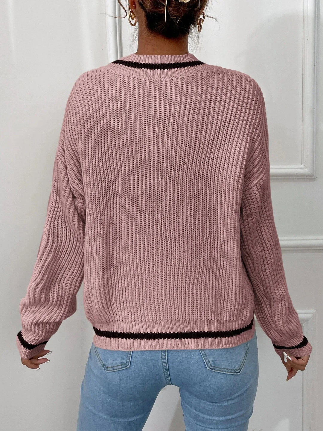 Marina | Pull en maille gaufrée rayé 