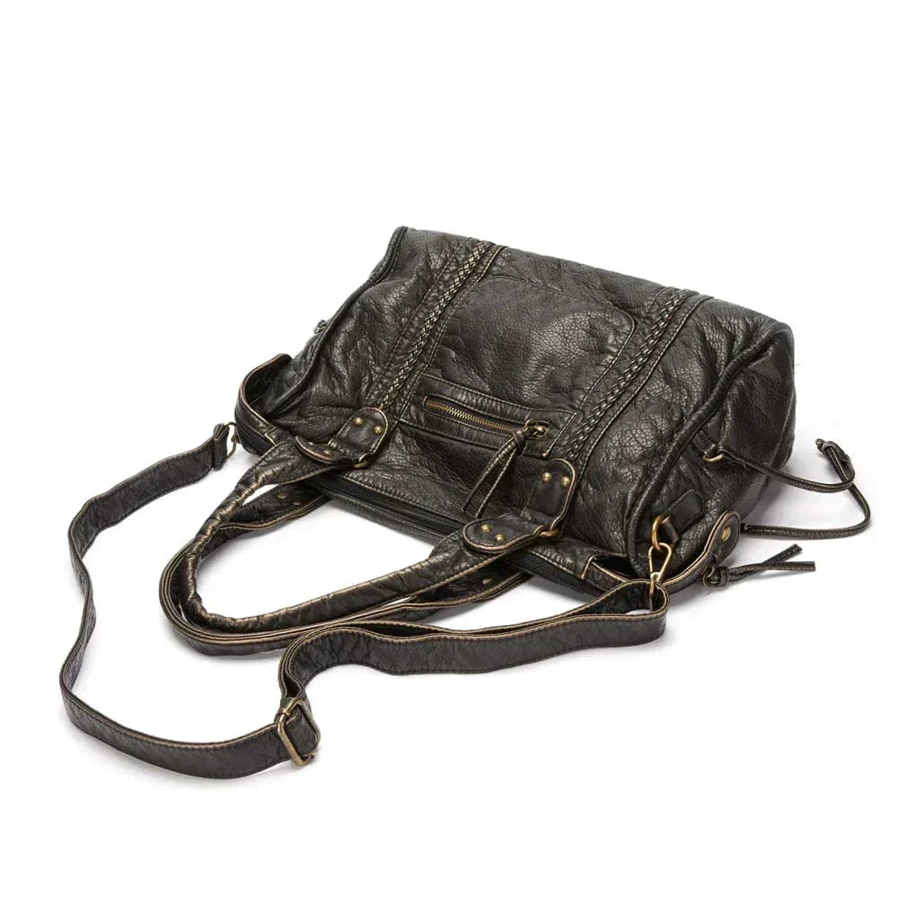 Rafael™ | Stylish Vintage Black Leather Handbag