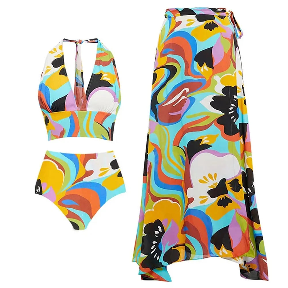 Zemina™ | Maillot de bain une pièce push-up sculptant avec peignoir de plage assorti 