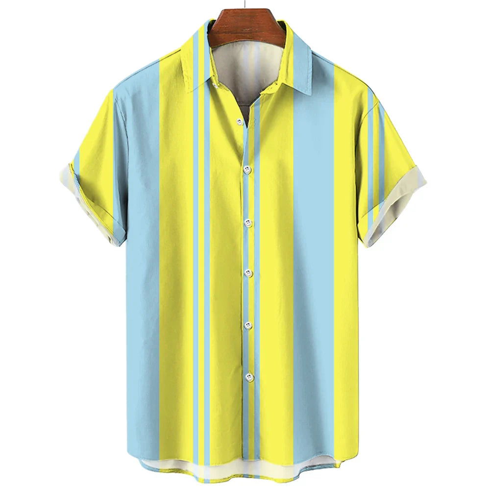 Chemise d'été à manches courtes rayée 