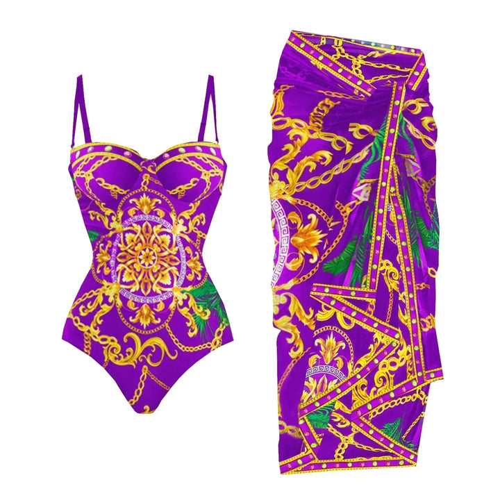 Zemina™ | Maillot de bain une pièce push-up sculptant avec peignoir de plage assorti 