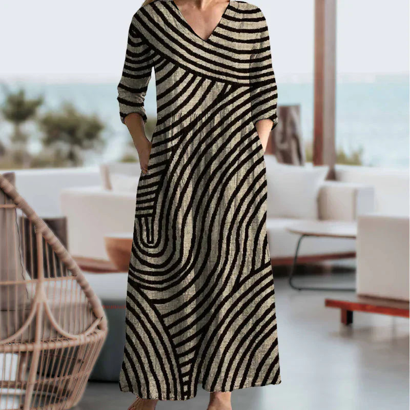 Ayla | Robe Vintage Chic à Rayures 