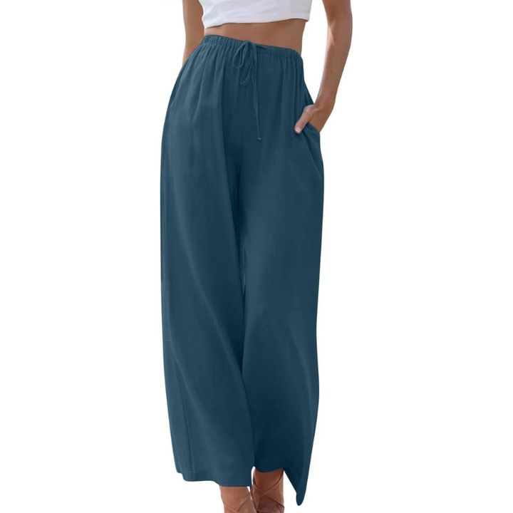 Pantalon décontracté Adele en coton et lin 