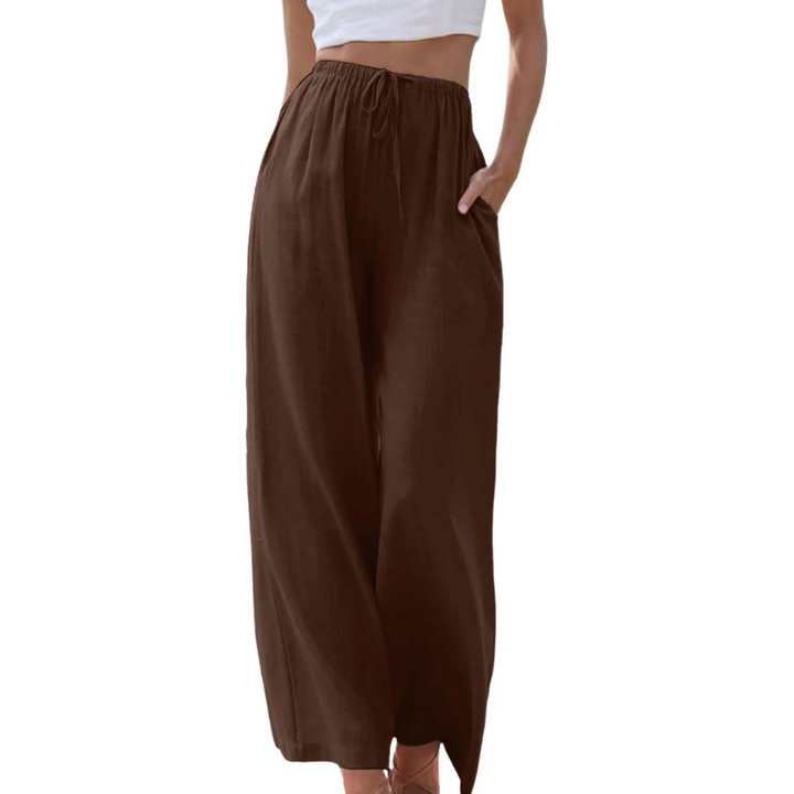Pantalon décontracté Adele en coton et lin 