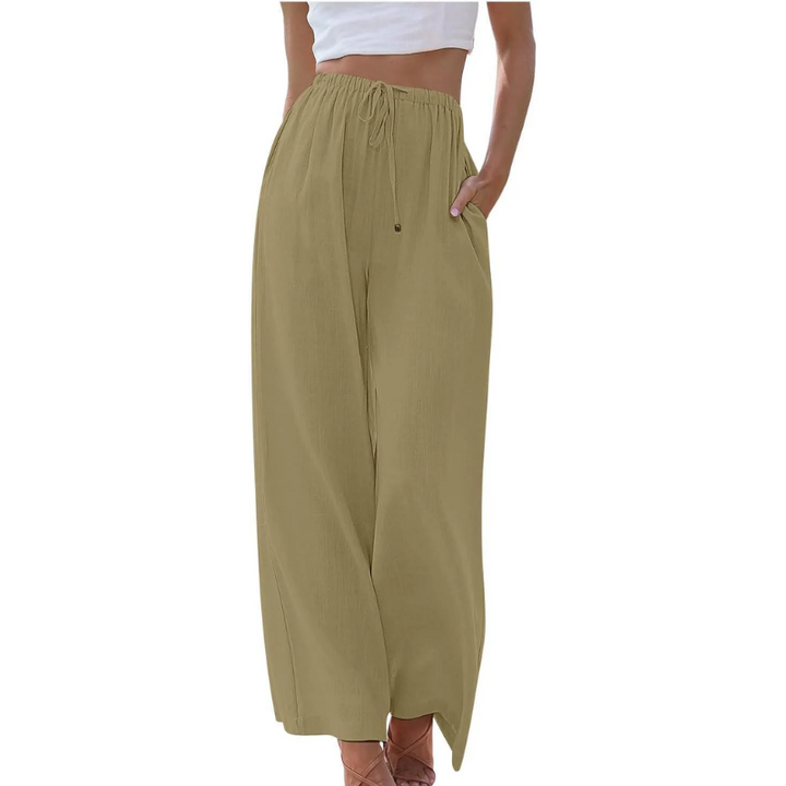 Pantalon décontracté Adele en coton et lin 