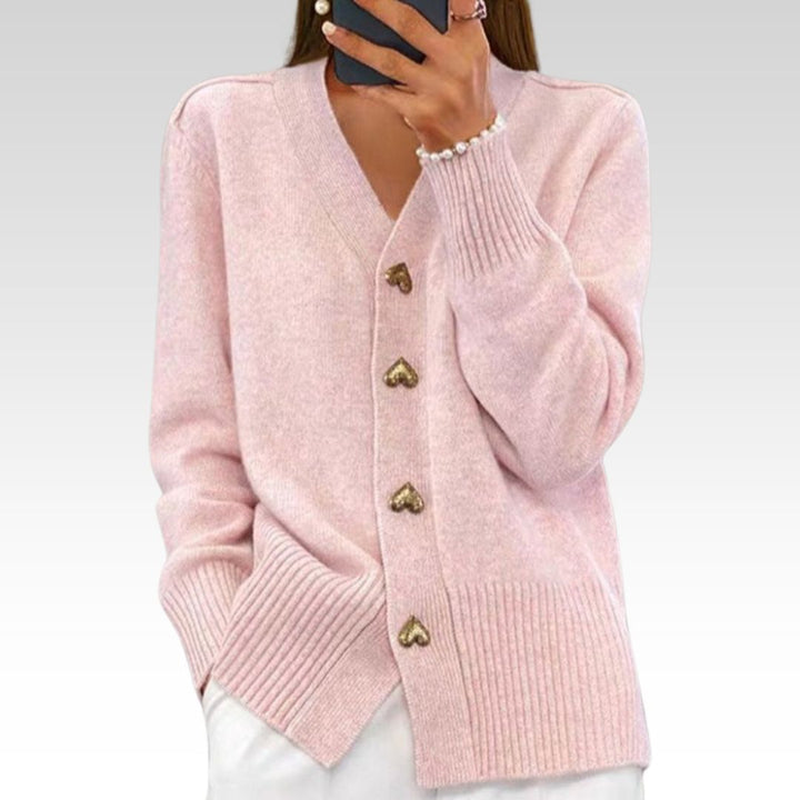 Diana™ | Elegant Cardigan with Heart Buttons