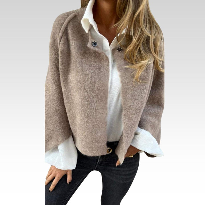 BEA | Manteau en laine pour femme avec col rond et manches longues 