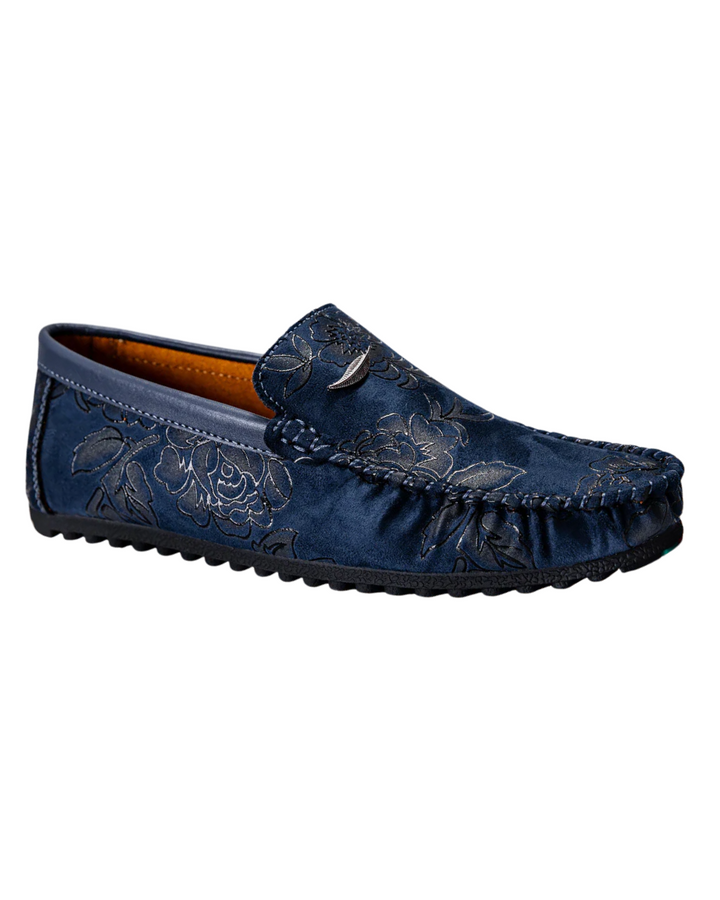 Mocassins en cuir floral 