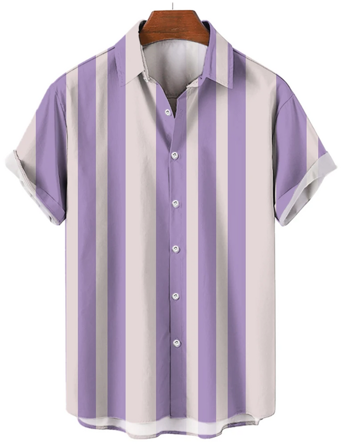 Chemise d'été à manches courtes rayée 