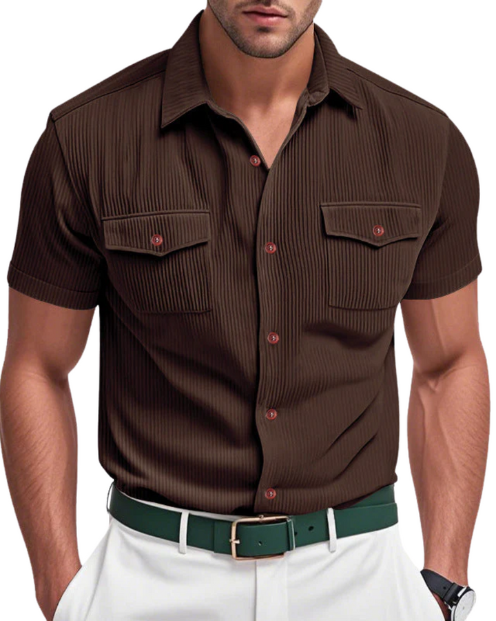 Chemise élégante en velours côtelé pour homme 