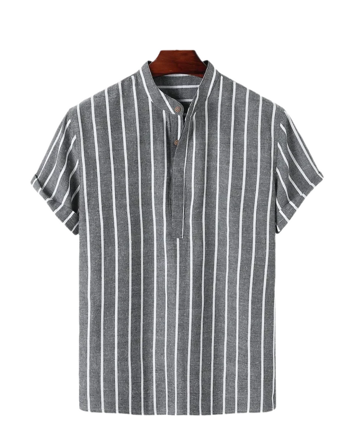 Chemise rayée élégante à manches courtes 