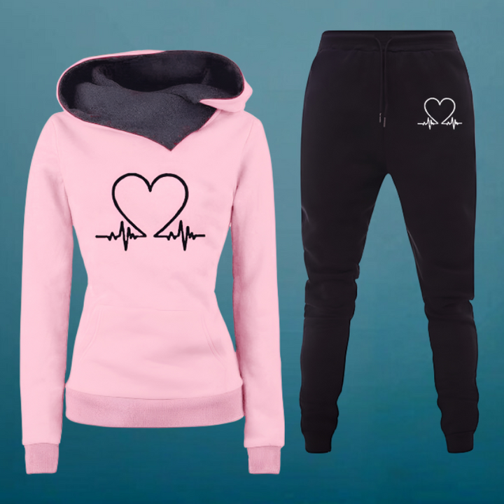 Linda™ | Ensemble de sweat à capuche et pantalon de jogging Cozy Heartbeat 