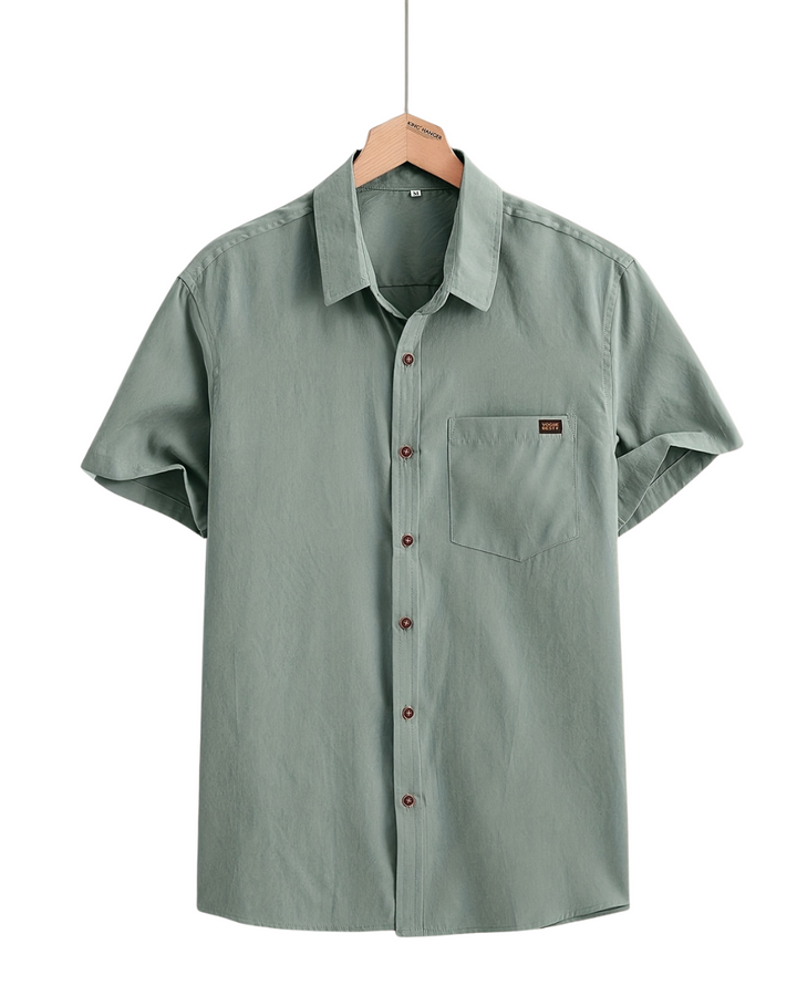 Chemise décontractée à manches courtes en coton 