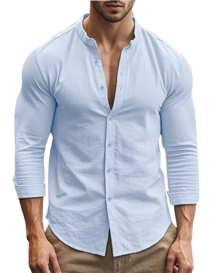 Chemise d'été en coton et lin décontractée 