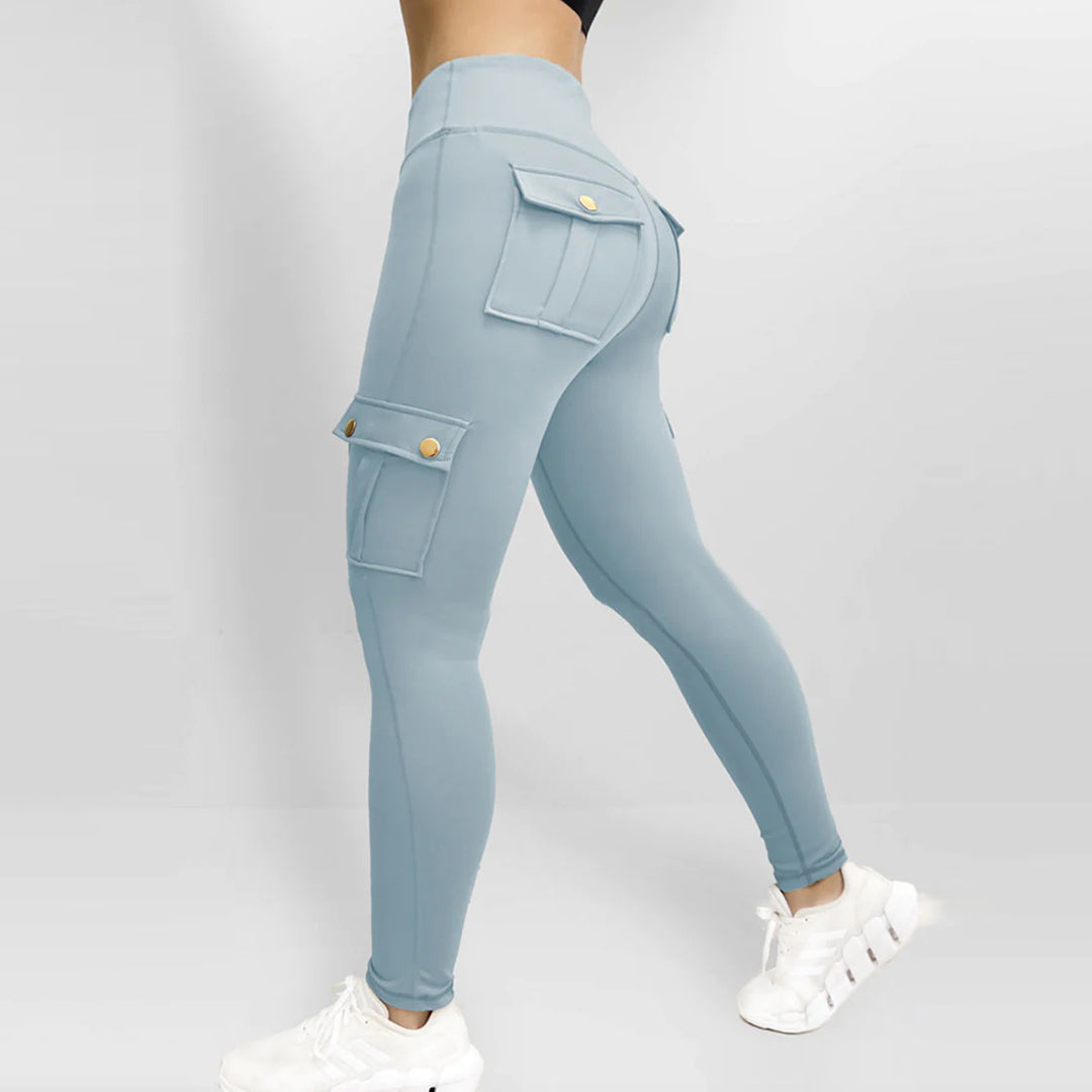 Pantalon cargo sculptant taille haute 