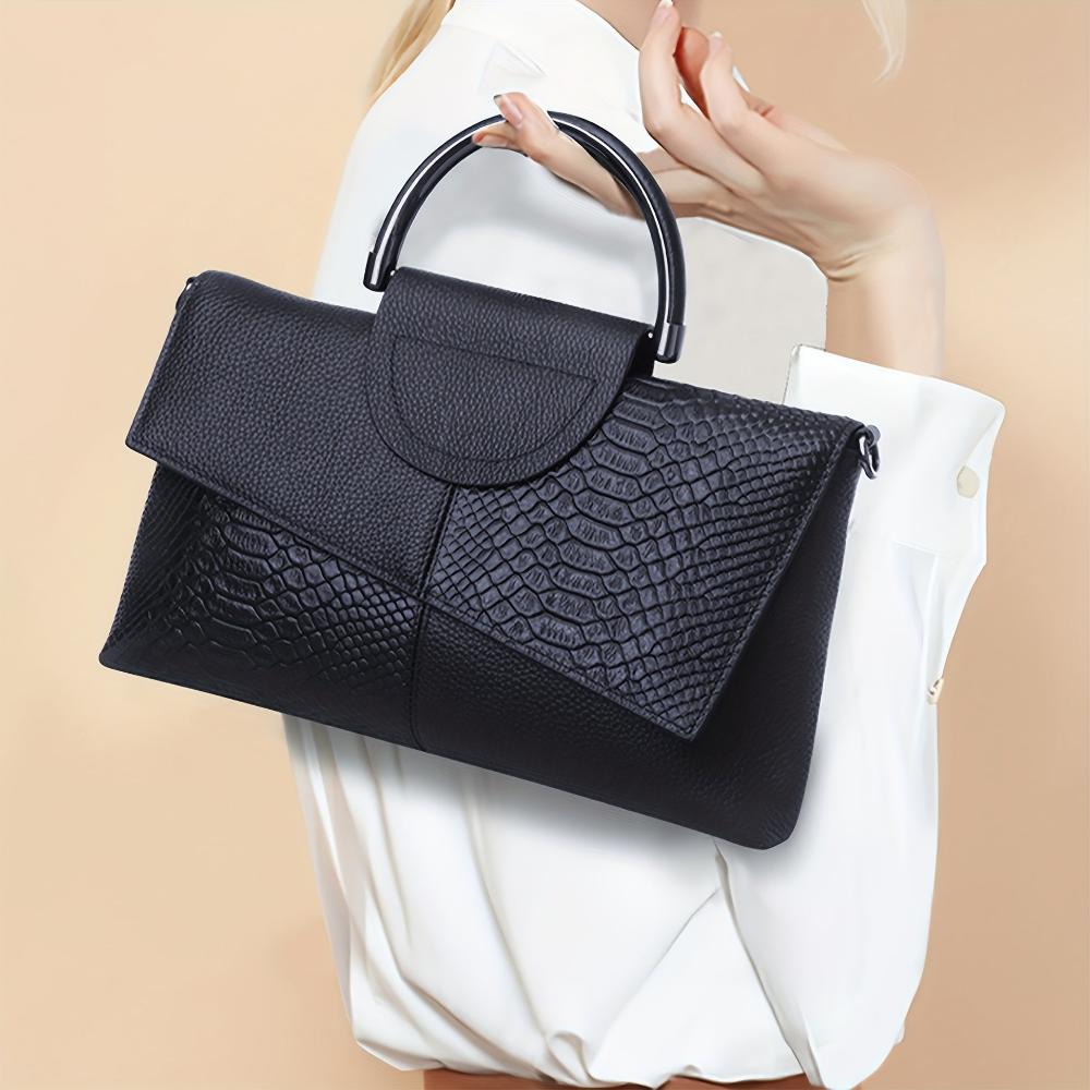 Cassandra | Sac à main avec motif opulent de crocodile 