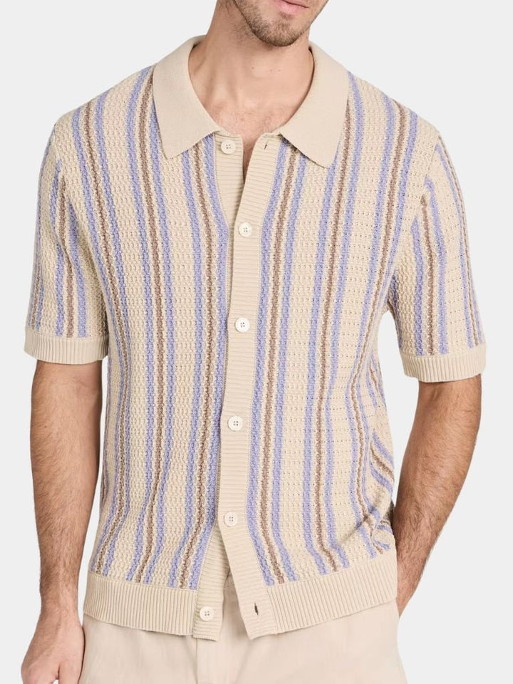Polo en tricot à cadre atlantique – Leviana 