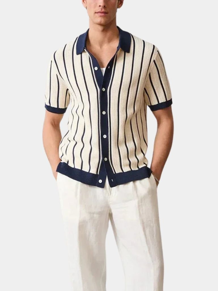 Polo en tricot à cadre atlantique – Leviana 